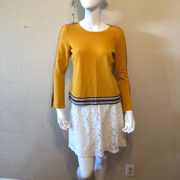 Alfani Varsity Stripe Sweater Size Medium - Picture 2 of 8